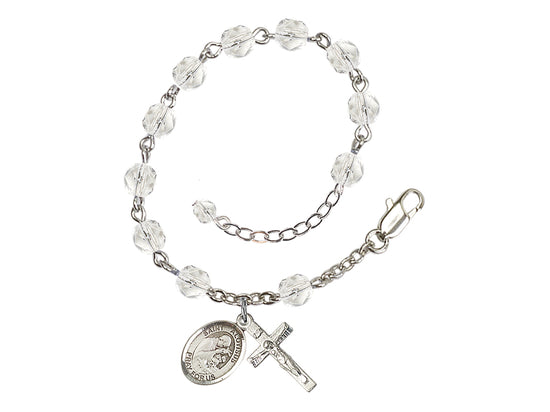 Crystal St Aloysius Gonzaga Birthstone Rosary Bracelet