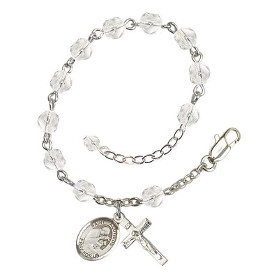 Crystal St Aloysius Gonzaga Birthstone Rosary Bracelet, Bliss Manufacturing
