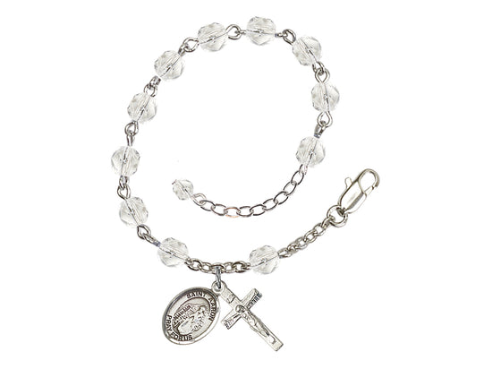 Crystal St Aaron Birthstone Rosary Bracelet