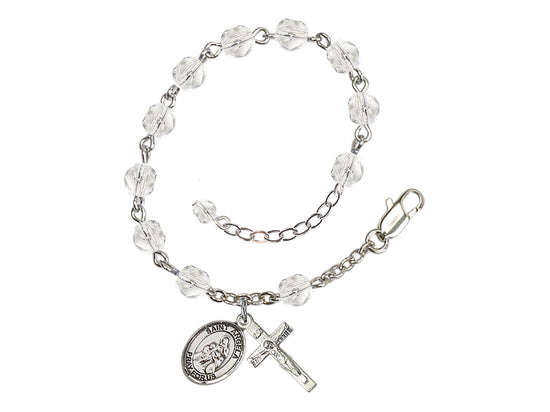 Crystal St Angela Merici Birthstone Rosary Bracelet