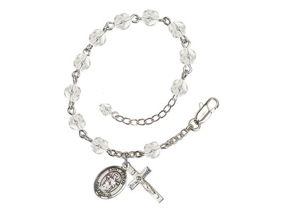 Crystal St Aedan of Ferns Birthstone Rosary Bracelet, Bliss Manufacturing
