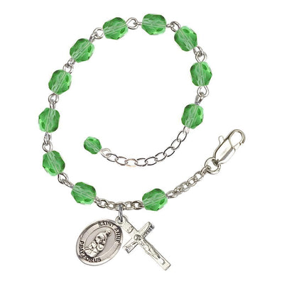 Peridot Crystal St Anne Birthstone Rosary Bracelet, Bliss Manufacturing
