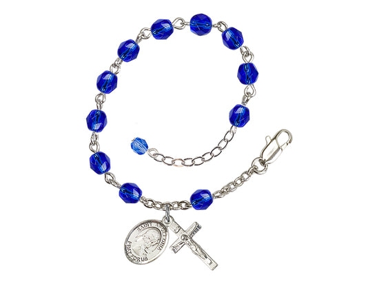 Sapphire Crystal St Apollonia of Alexandria Birthstone Rosary Bracelet