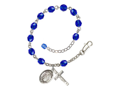 Sapphire Crystal St Aaron Birthstone Rosary Bracelet, Bliss Manufacturing