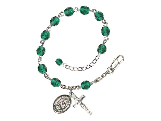 Zircon Crystal St Alice Birthstone Rosary Bracelet