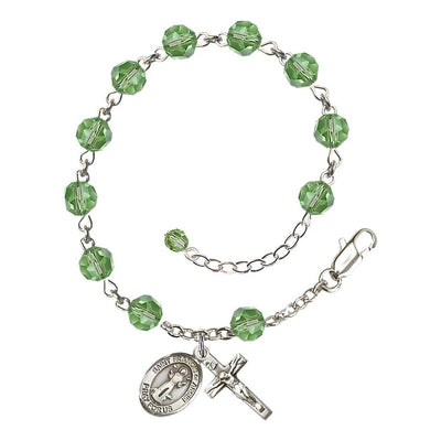 St. Francis of Assisi Birthstone Sterling Silver Rosary Bracelet, Bliss Manufacturing