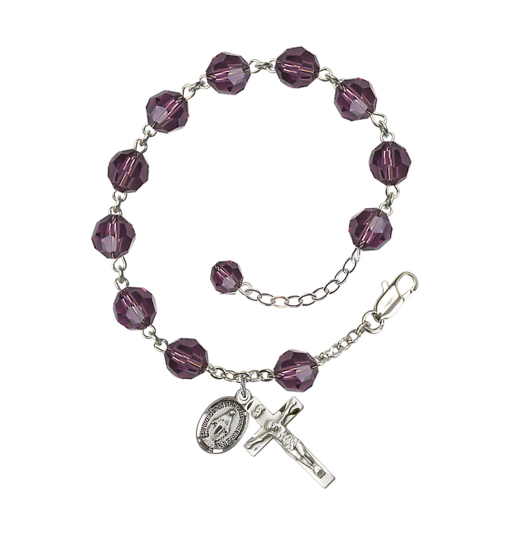 Bliss 8mm Austrian Crystal Sterling Silver Rosary Bracelet