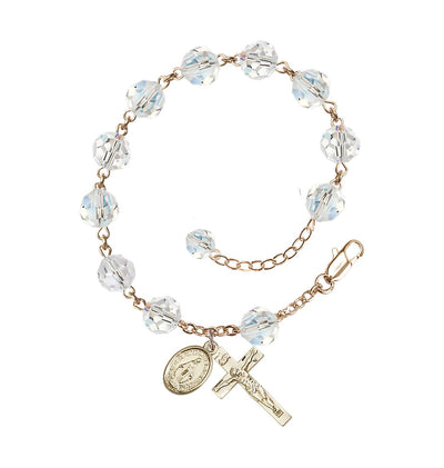 8mm Austrian Crystal Gold-filled Rosary Bracelet, Bliss Manufacturing