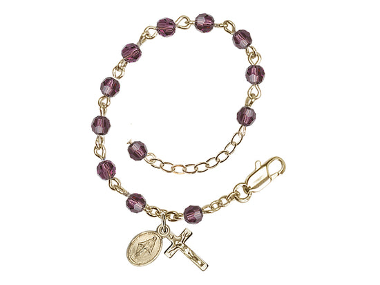 Amethyst Baby Miraculous Gold-plated Bracelet