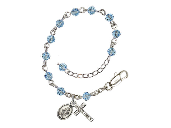 Bliss Birthstone Baby 4mm Austrian Crystal Silver-plated Bracelet