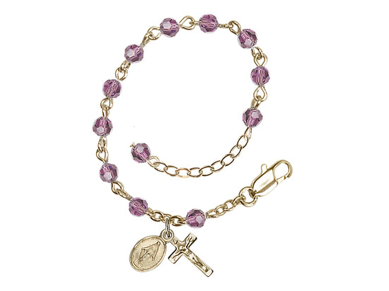 Light Amethyst Baby Miraculous Gold-plated Bracelet