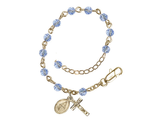 Light Sapphire Baby Miraculous Gold-plated Bracelet