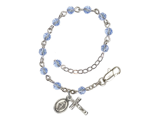 Bliss Birthstone Baby 4mm Austrian Crystal Silver-plated Bracelet