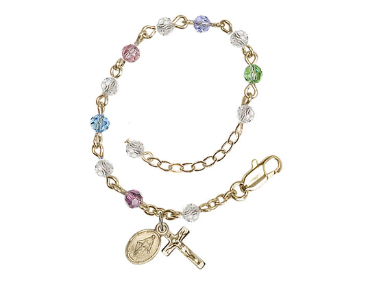 Multi-Color Baby Miraculous Gold-plated Bracelet