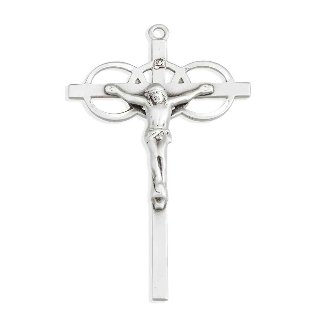 Front of the Three Ring Sterling Silver Wedding Crucifix, HMH Religious