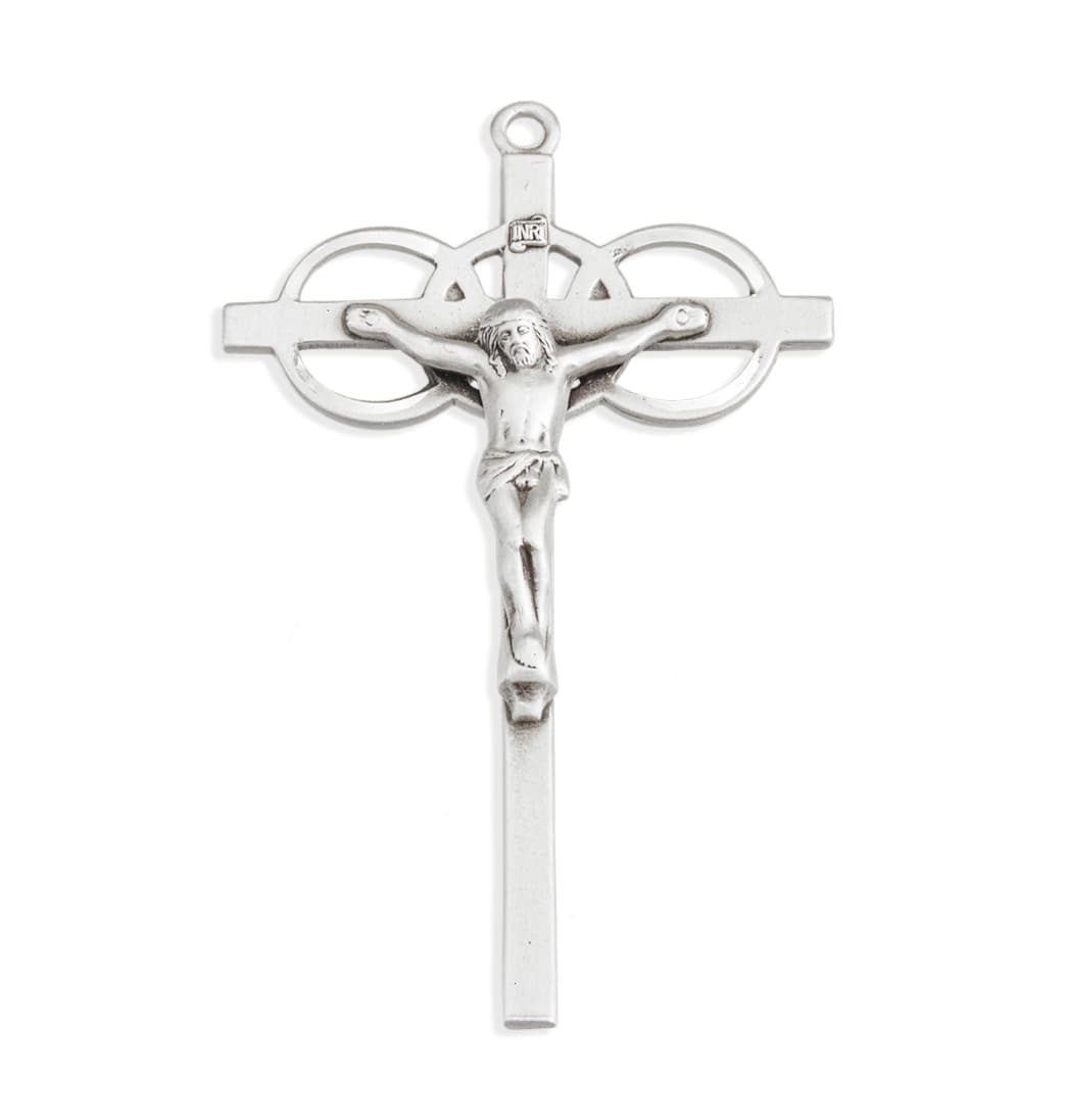 HMH Religious Three Ring Sterling Silver Rosary Crucifix Part,