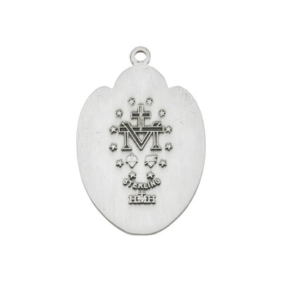 Back of the Air Force Miraculous Medal Necklace in Sterling Silver, HMH Religious