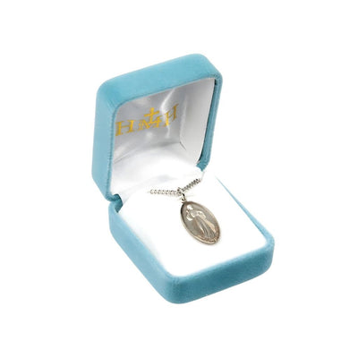 Divine Mercy/St Faustina Sterling Silver Medal Necklace in Box, HMH Religious