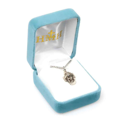 HMH Religious Head of Christ .925 sterling silver medal necklace in gift box
