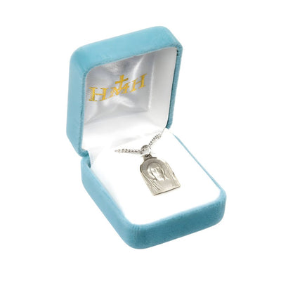 Renaissance Jesus Sterling Silver Medal Necklace. Made in USA . Comes with an 18-inch chain and deluxe gift box, HMH Religious
