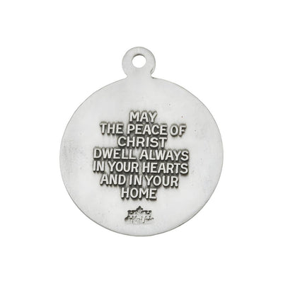 Back of Infant Jesus the Light of the World Sterling Silver Medal Necklace. with chain and deluxe gift box, HMH Religious