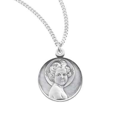 Infant Jesus the Light of the World Sterling Silver Medal Necklace. with chain, HMH Religious