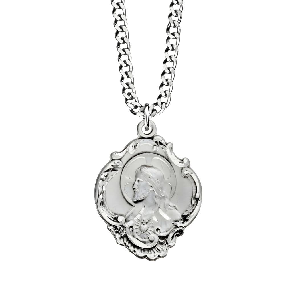 Scapular Baroque Art Nouveau Sterling Silver Medal | HMH Religious