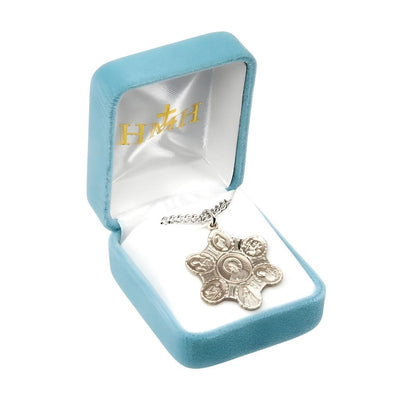 7-Way Sterling Silver Miraculous Medal, Jesus Scapular, St. Christopher, St. Joseph, St. Jude, St. Anthony, and Infant Prague Medal in Gift Box, HMH Religious
