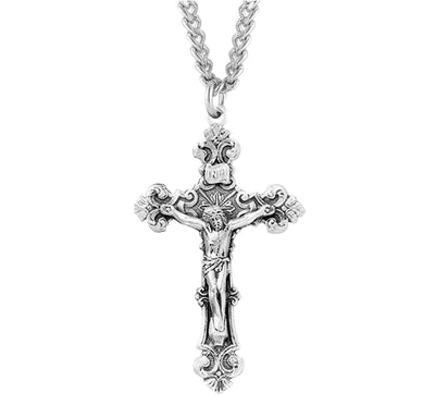 Medium Scroll Design Sterling Necklace w/Chain, HMH Religious