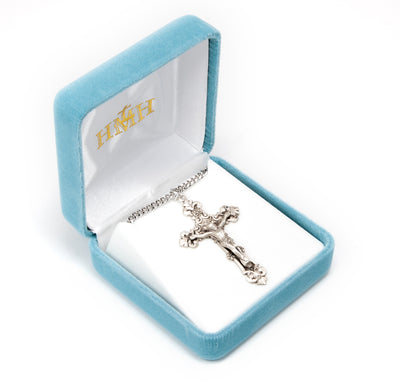 Medium Scroll Design Sterling Necklace with Chain, HMH Religious