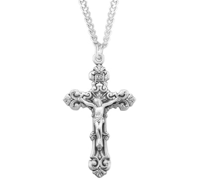 Scroll Design Sterling Silver Necklace w/Chain, HMH Religious