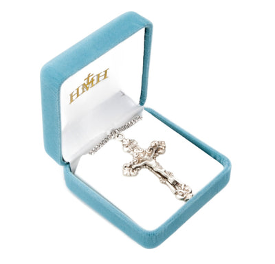Scroll Design Sterling Silver Necklace w/Chain in Box, HMH Religious