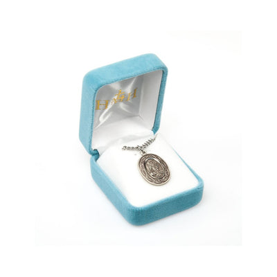 St Michael Crown of Thorns Sterling Silver Medal Necklace in Box, HMH Religious