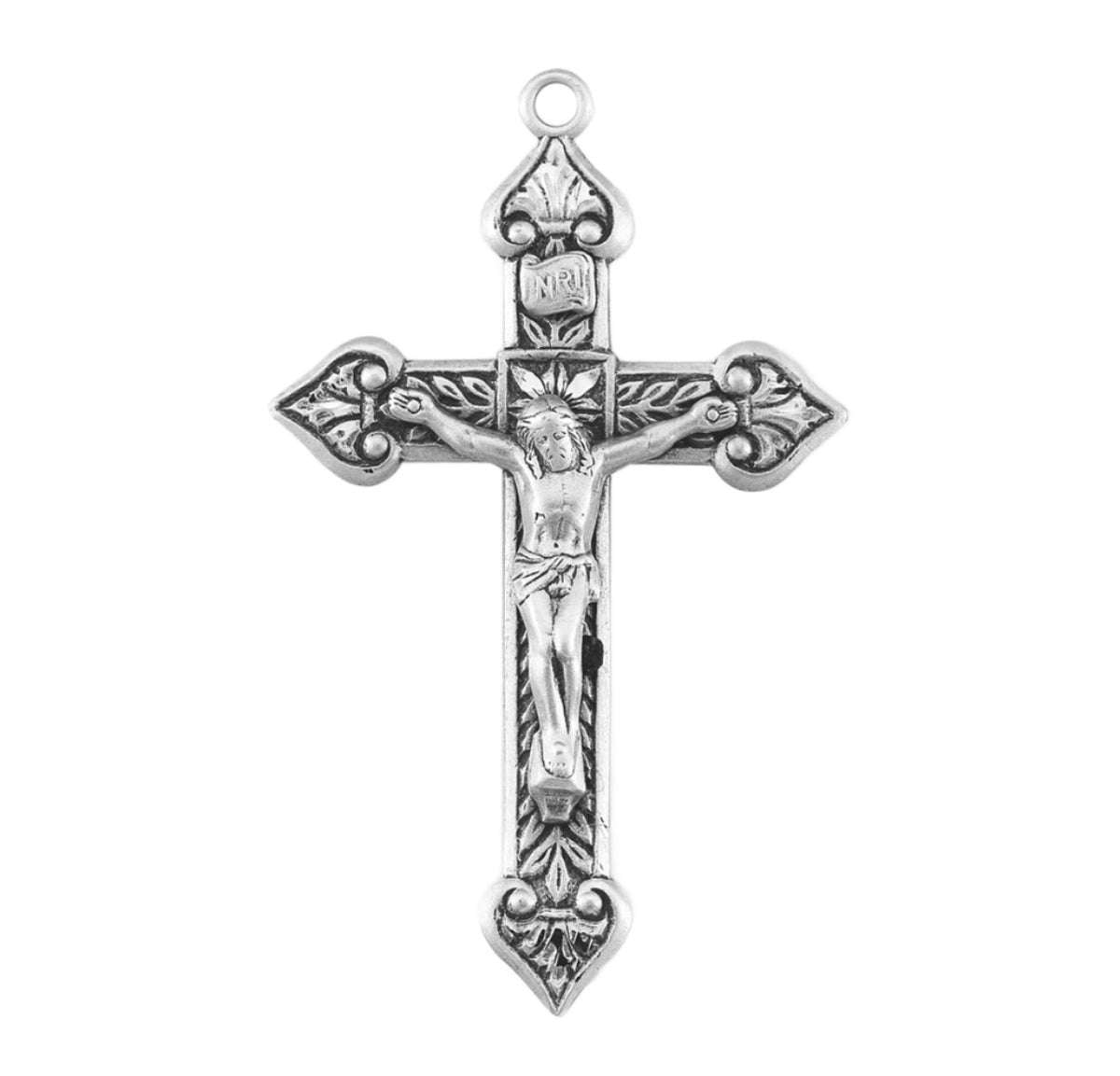 Heart Leaf Design Sterling Silver Crucifix Rosary Part