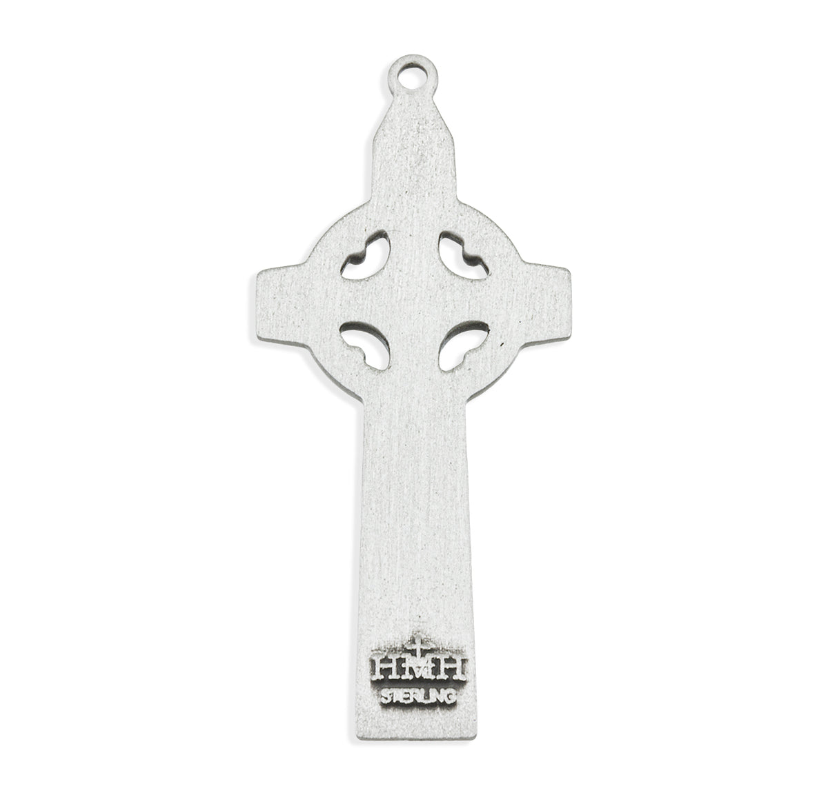 Back of HMH Sterling Silver Irish Celtic Pectoral Cross Necklace