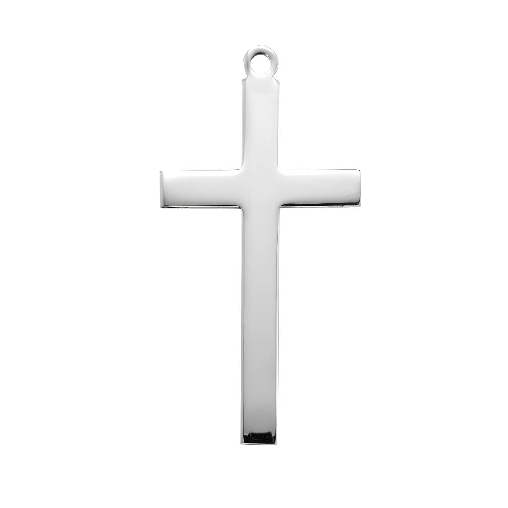 HMH Religious High Polished Cross .925 sterling silver pendant