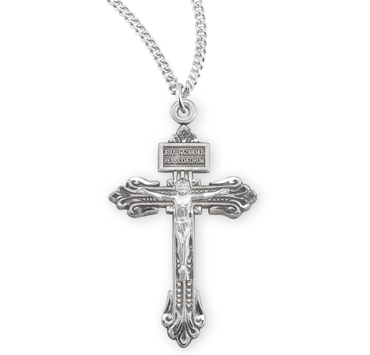 Jesus of Nazarenus Pardon Sterling Silver Crucifix