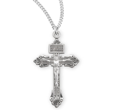 Jesus of Nazarenus Pardon Sterling Silver Crucifix, HMH Religious