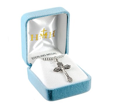Jesus of Nazarenus Pardon Sterling Silver Crucifix in Box, HMH Religious