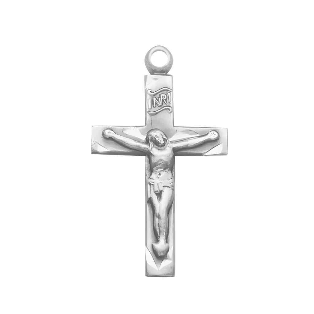 Small INRI Basic Narrow Sterling Crucifix (view 2)
