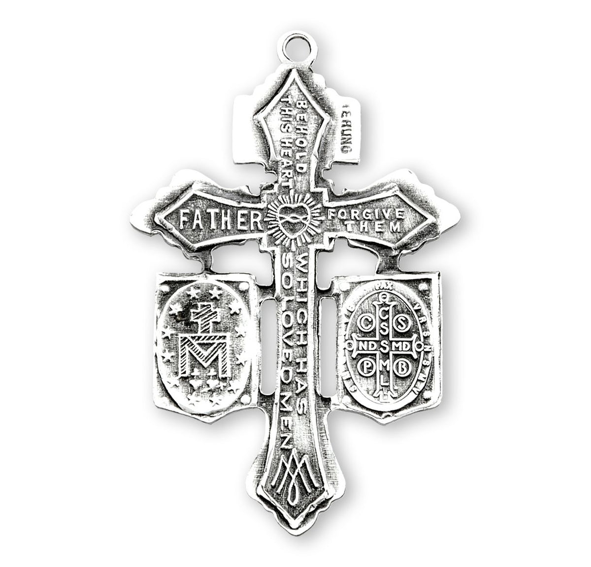  Back of Saint Benedict and Miraculous Medal Pardon crucifix pendant