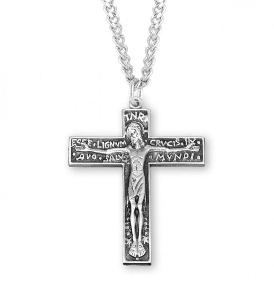 HMH Religious Good Friday Sterling Silver Medal Crucifix,