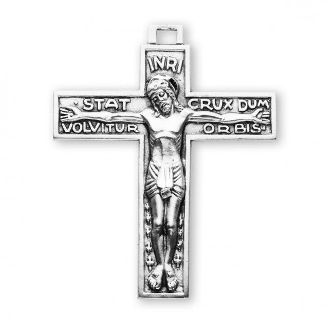 HMH Religious Stat Crux Dum Volvitur Orbis Sterling Silver Rosary Crucifix Part