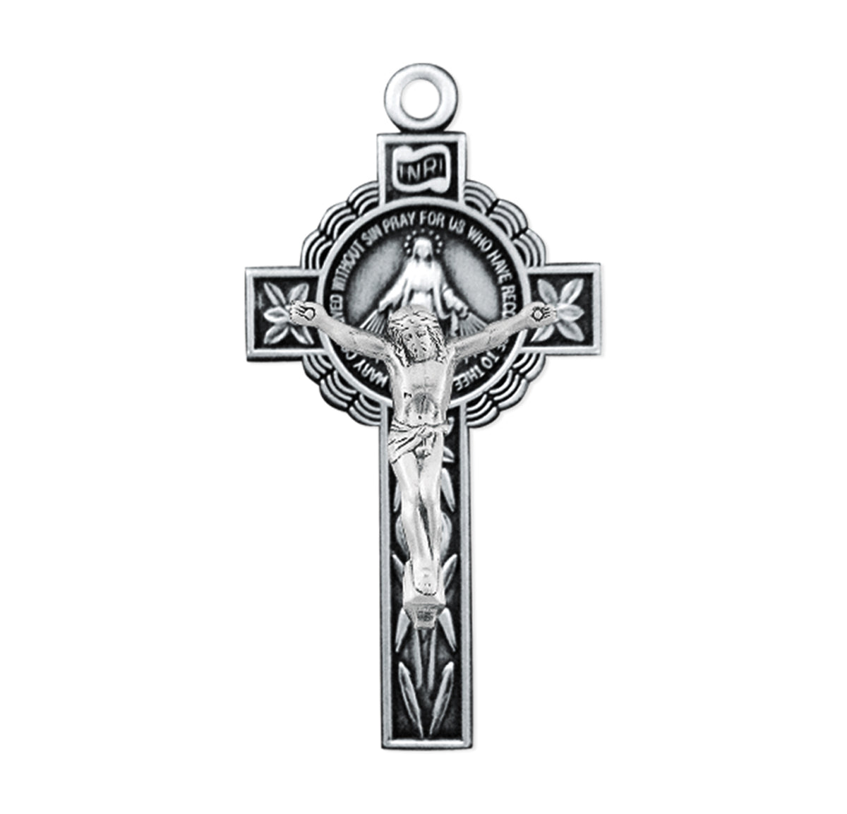 Miraculous Double Sided Sterling Silver Crucifix Rosary Part