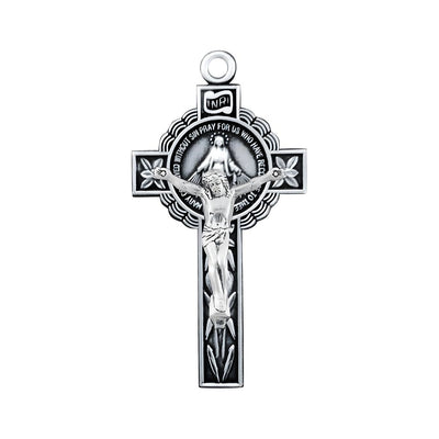 Miraculous Double Sided Sterling Silver Crucifix Rosary Part, HMH Religious