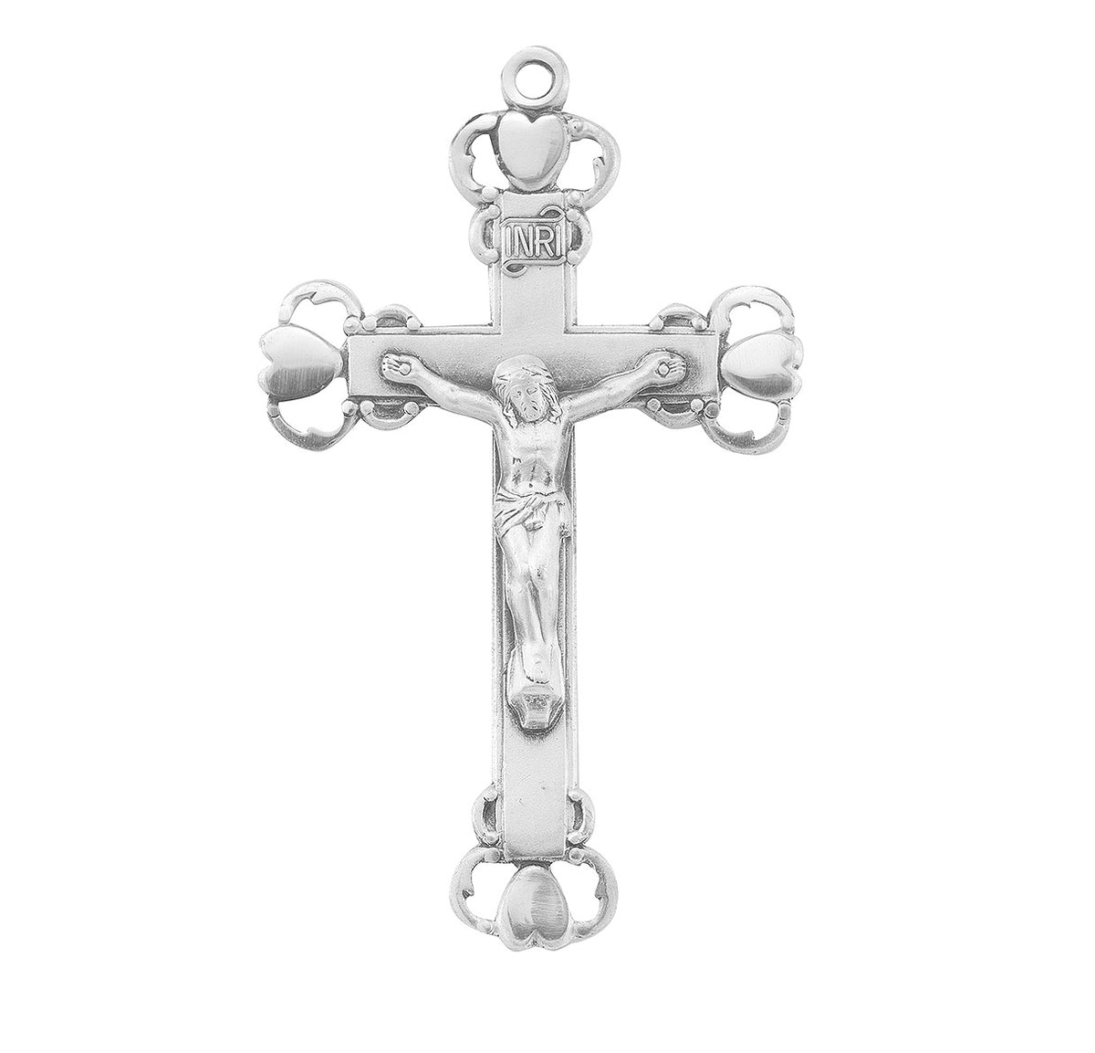 HMH Heart Tipped Sterling Silver Crucifix Rosary Part