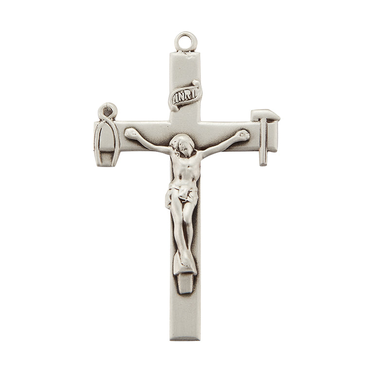 LaSalette Sterling Crucifix with a Hammer and Pincers Rosary Part