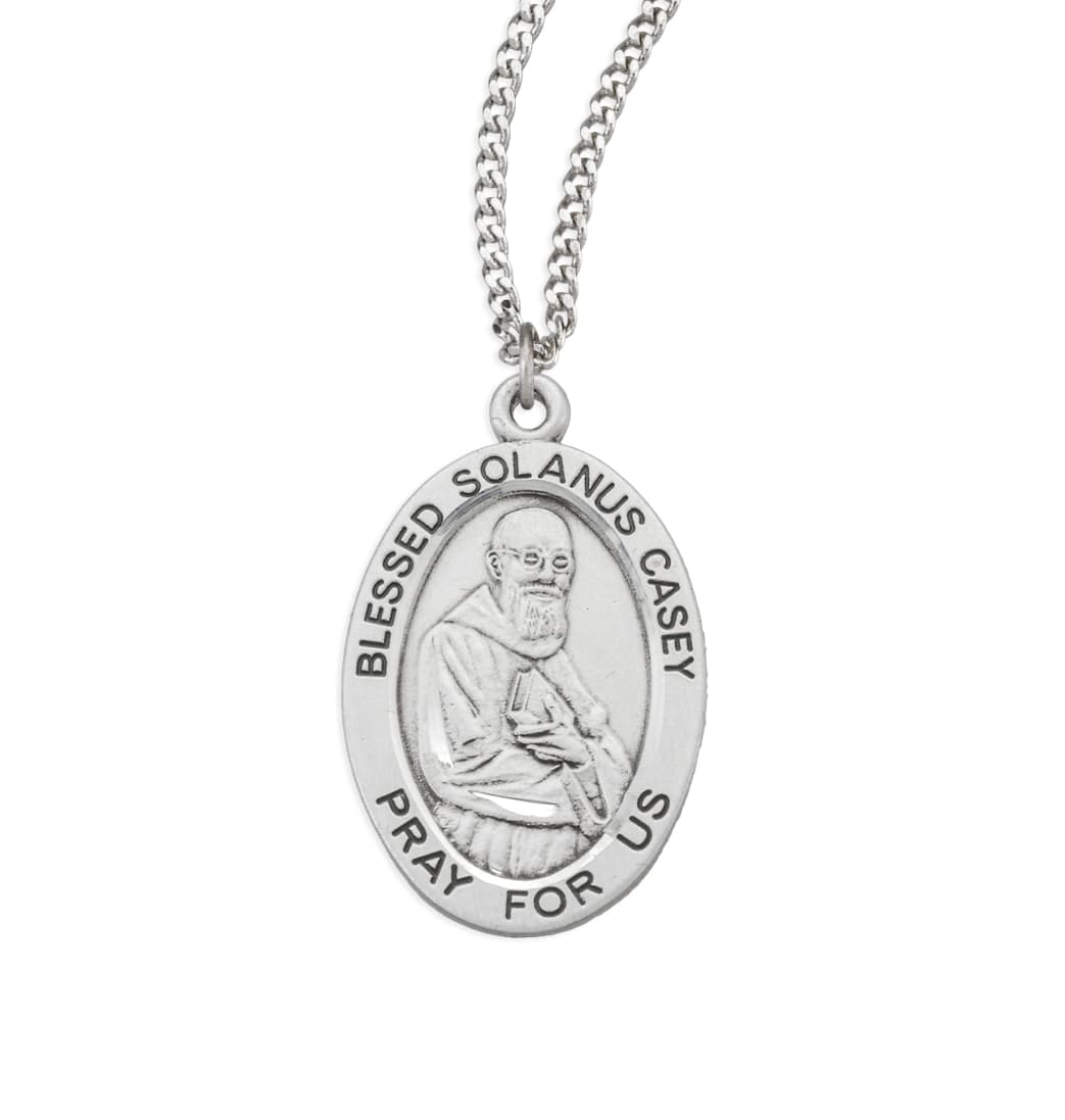 HMH Religious Blessed Solanus Casey Oval Medal Necklace,