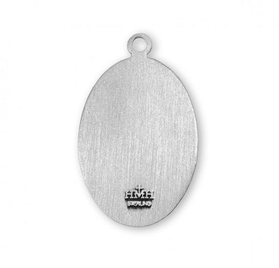 Back of St Agatha Patron Saint Sterling Silver Medal Necklace, HMH Religious