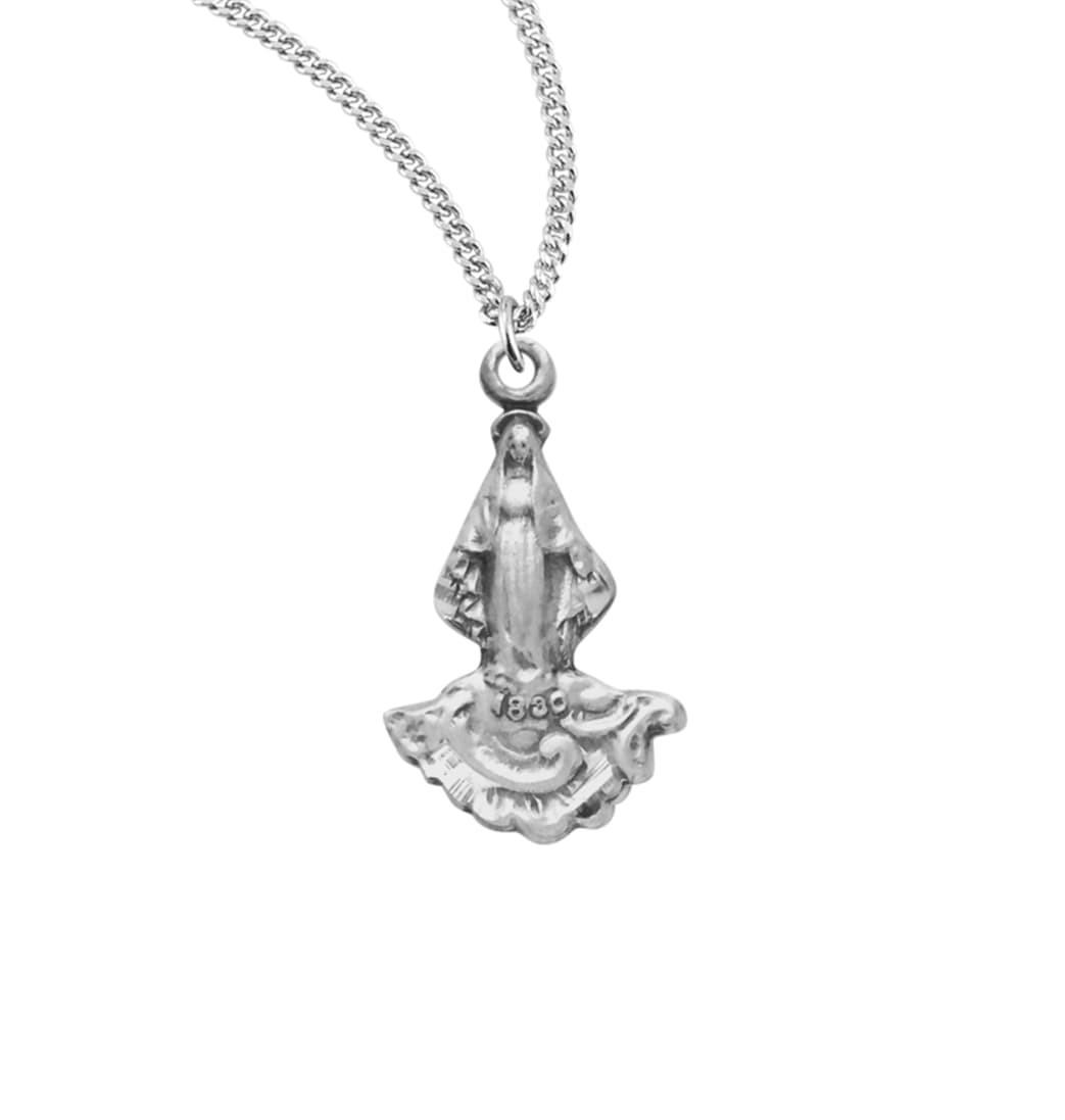 HMH Religious Tiny Our Lady of Grace Sterling Silver Medal Necklace